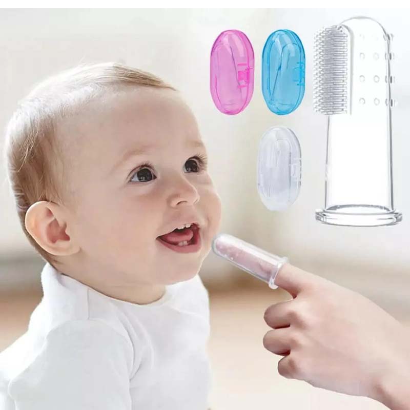 Baby Silicone Finger Toothbrush Set – Infant Gum & Teeth Cleaning Brush with Storage Case (0–24 Months) thumbnail 3