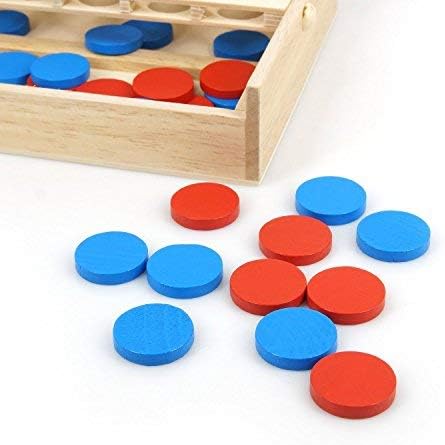4 in a Row Wooden Board Game Foldable Line Up  Educational Toy For Kids  thumbnail 5
