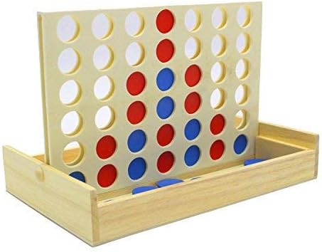 4 in a Row Wooden Board Game Foldable Line Up  Educational Toy For Kids  thumbnail 7