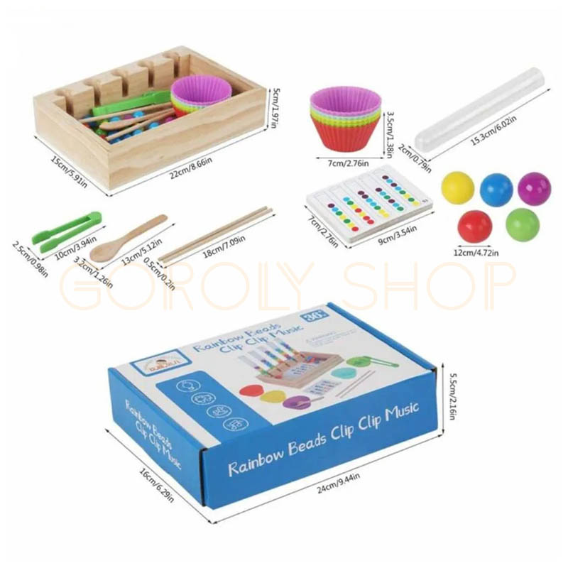 Rainbow Beads Clip Clip Music educational toy set, thumbnail 5